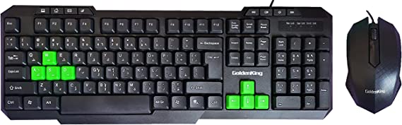 GoldenKing GX500 USB Multimedia Keyboard And Mouse combo Wired for PC and Laptop - Black