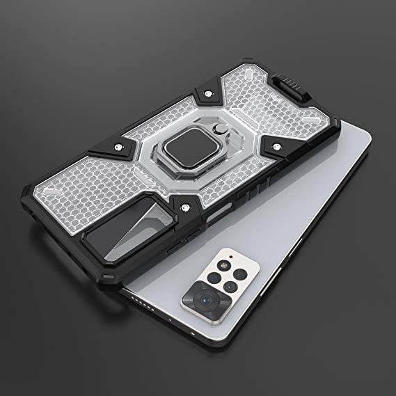 Xiaomi Redmi Note 11 Pro 5G, Case Original New All-in-One from GrabMobily - Premium quality Case - Dual Protection Shockproof Case With Short Lanyard - Transparent & Black