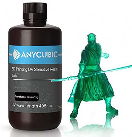 Anycubic UV Resin Basic 3D Printing, 1KG (Translucent Green)