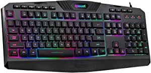 Redragon K503 RGB Gaming Keyboard, RGB Backlit USB Gaming Keyboard with 8 dedicated Multimedia Keys, Total 112 keys, Full Size Keyboard