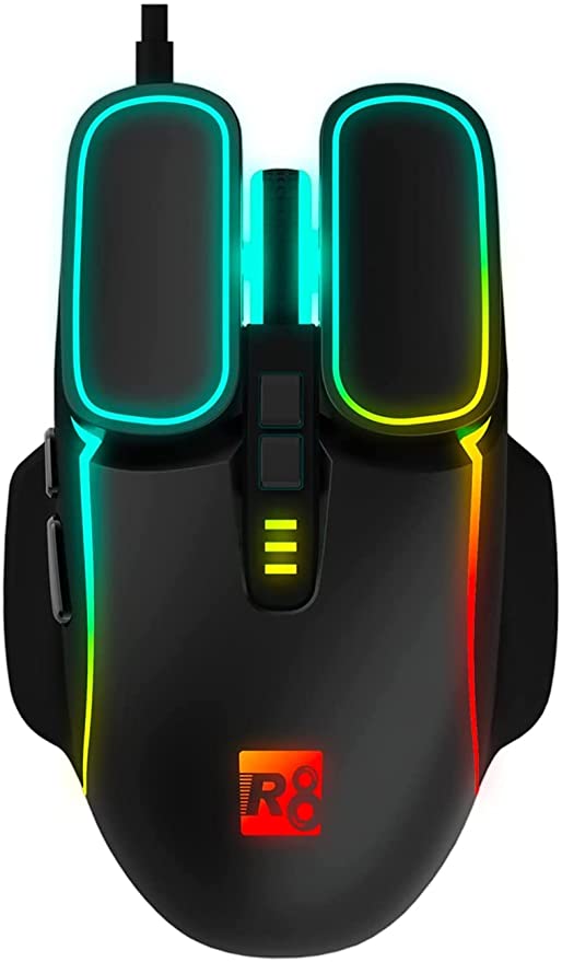 R8-1618A RGB Chroma LED Gaming Mouse Up To 7200 Dpi 7 Programmable Buttons – For Pc