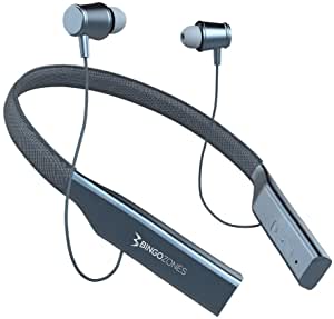 Bluetooth N3 Neckband Headphones USB-C Fast Charging,Foldable & Lightweight Build with 60 Hours Playtime Bingozones Blue