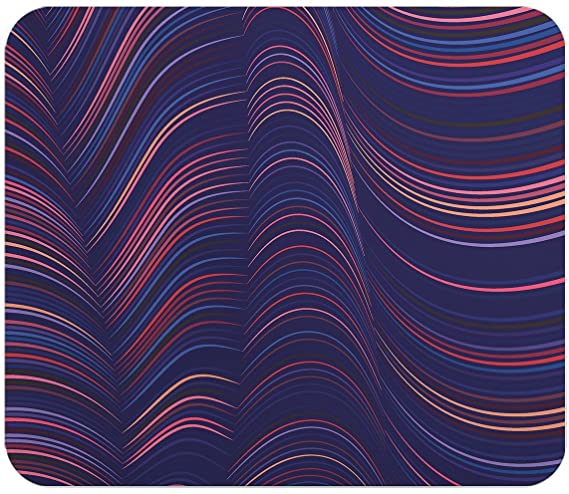 Loud Universe Wave Line Pattern Fabric Print Flexible Non Slip Mouse Pad