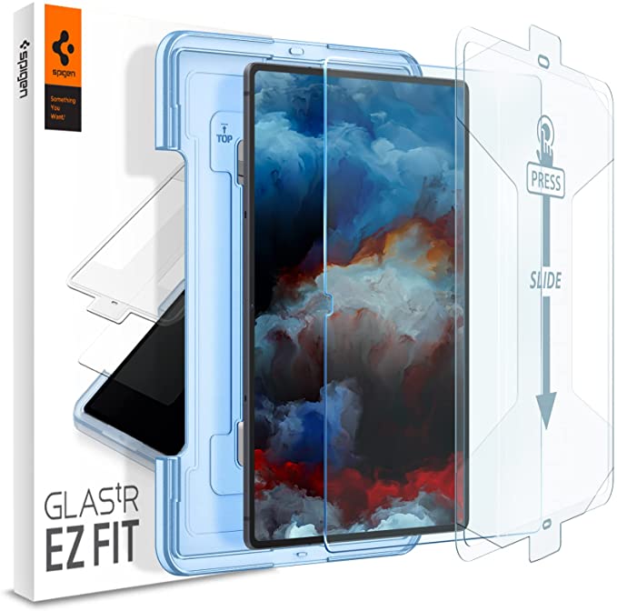 Spigen Tempered Glass Screen Protector [Glas.tR EZ Fit] Designed for Galaxy Tab S8 Ultra [9H Hardness/Case-Friendly]