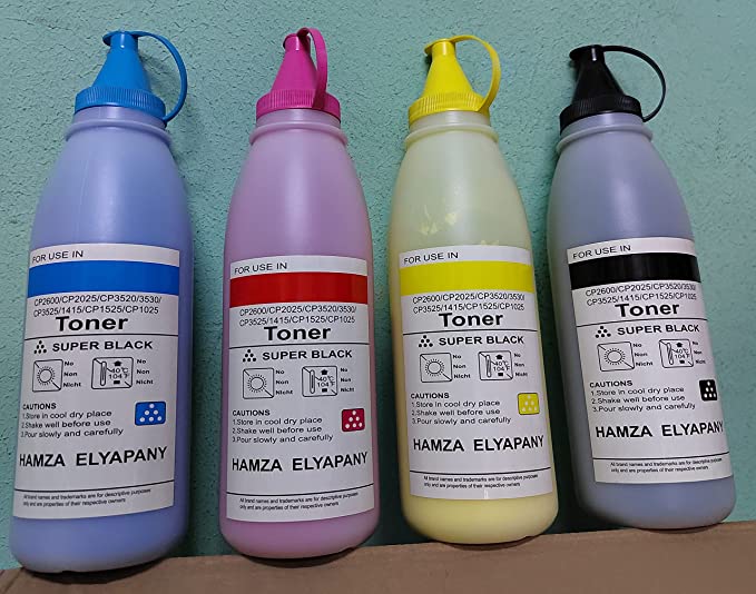 Color Toner Powder for All HP Color Printers, like CP2600, CP2025, CP3520, CP3530, CP3525, CP1415, CP1525, CP1025 4 COLORS K,C,M,Y