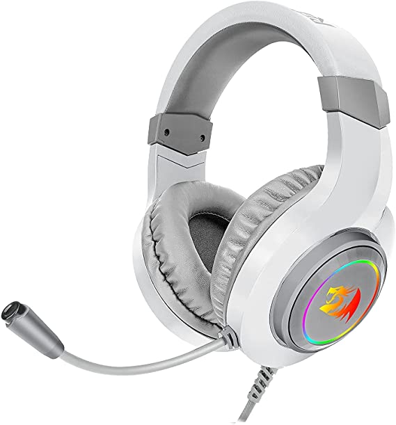 Redragon H260 HYLAS RGB Stereo Gaming Headset -50mm Drivers - Noise Reduction mic - for PC / PS4 / Xbox/Mobile //White