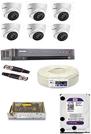 HIKVISION Full HD 5MP Cameras Combo KIT 8CH HD DVR+ 6 Dome Cameras+1TB Hard DISC+ Wire ROLL +Supply & All Required CONNECTORS