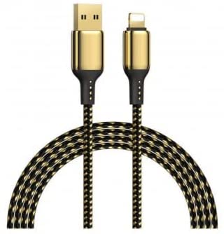 WIWU GD-100 USB Compatible Lightning 18K 20W Data Cable, Golden - 3m