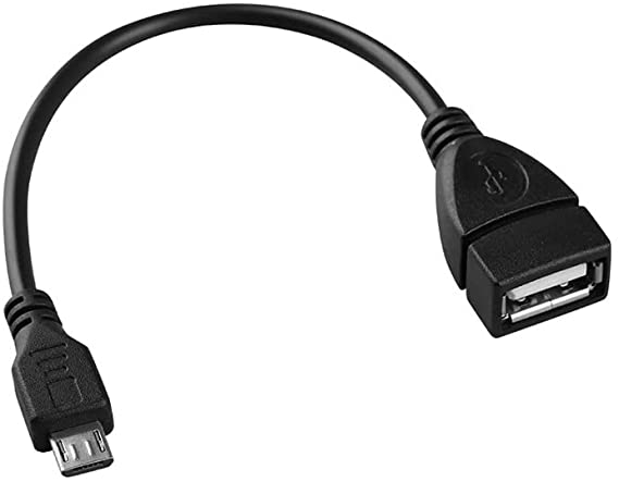 Micro USB Host Mode ON THE GO OTG Adapter Cable (With Free Dust Plug) -(Black)