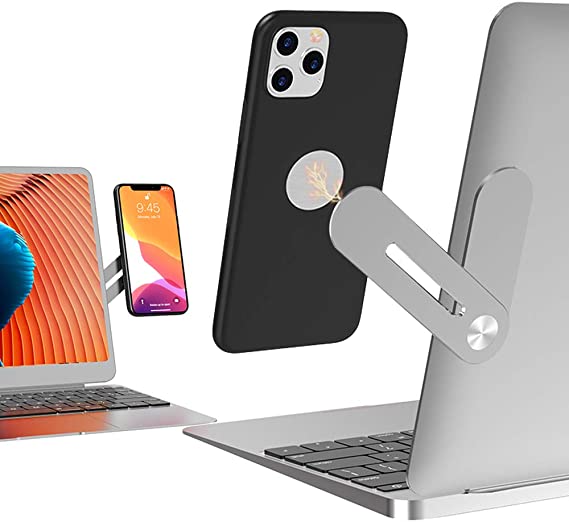 Laptop Phone Holder, Adjustable Laptop Side Mount Clip, Laptop Stand Computer Monitor Expansion Bracket, Slim Portable Foldable Smartphone Stand. Improve Office Efficiency.