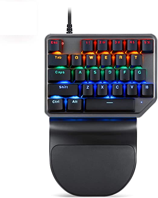 Motospeed One-Handed Mini Mechanical Gaming Keypad 27 Keys,Blue Switch,9 LED Backlit USB Wired Mechanical Gaming Keyboard for Keyboard Computer/PC/Desktop/Laptop