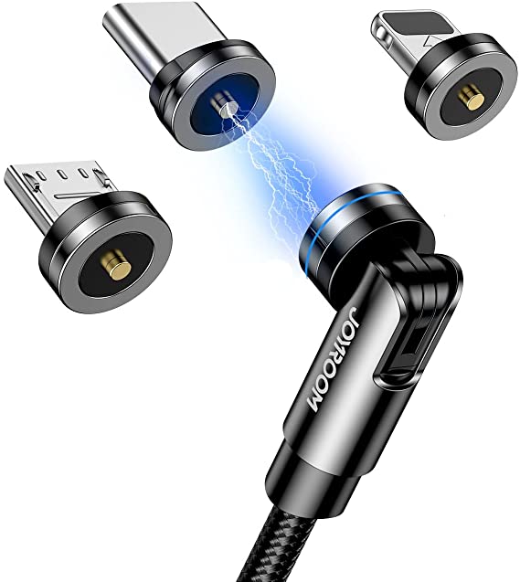 Joyroom S-1224X2 Rotatable Magnetic USB and Charging Cable (Lightning/Type-C/Micro) 1.2M - Black