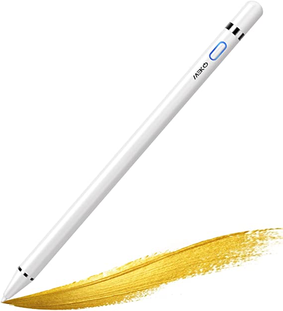 MEKO Upgraded Fine Tip Stylus Pen for iPad with Palm Rejection, Compatible for iPad Pro 11(1/2nd Gen), iPad Pro 12.9(3/4rd Gen), iPad 6/7th Gen/Air 3rd Gen/Mini 5th Gen Rechargeable Digital Pencil