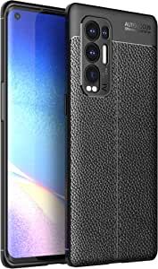 Compatible Case For Oppo Find X3 Neo, Carbon Fiber Litchi Leather Pattern Anti-Slip, Ultra Thin, Shock Absorption, Cover For Oppo Find X3 Neo - Black