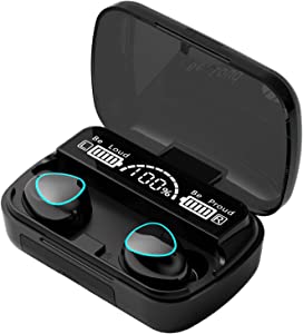 LinJie M10 True Wireless Earbuds - Touch Control Bluetooth Headphones, Stereo Noise-Reduction in-Ear Headset, IPX7 Waterproof Earphones with 2000mah Large Capacity Charging