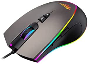 HAVIT MS1017 Gaming Mouse RGB Backlit 6400DPI With 7 buttons Programmable , Black + Ochre.