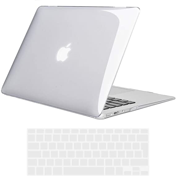 TECOOL MacBook Air 13 inch Case 2010-2017 (Model: A1466 / A1369), Slim Plastic Hard Shell Snap on Protective Case with Transparent Keyboard Cover for MacBook Air 13.3 - Transparent