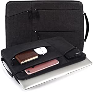 WIWU Laptop Bag 15.6 Inch Premium Water Resistant Shockproof Laptop Sleeve with Handle for Acer Aspire E15 E5-575G, ASUS, Toshiba, Dell Inspiron, Lenovo, MSI, HP, Messenger Bag - Black