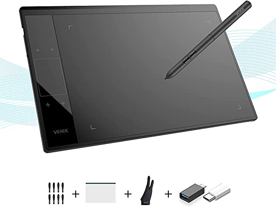 VEIKK A30 V2 Drawing Tablet 10x6 Inch Graphics Tablet with Battery-free pen and 8192 Professional Levels Pressure (unique Touch pad design with 4 touch keys and one gesture pad)