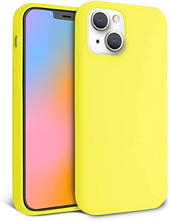 Felony Case - iPhone 13 Case - Stylish Neon Yellow Silicone Phone Cover - Wireless Charging Compatible, 360° Shockproof Protective Cases for Apple iPhone 13