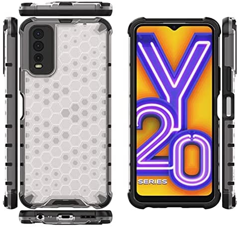 Vivo Y20 / Vivo Y20s, Honeycomb Pattern Shockproof Original Case from CompuMisr - Transparent