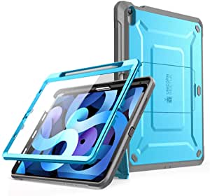 SUPCASE Unicorn Beetle Pro Series Case Designed for iPad Air 4 (2020) 10.9 Inch, with Pencil Holder & Built-in Screen Protector Full-Body Rugged Heavy Duty Case (Blue)