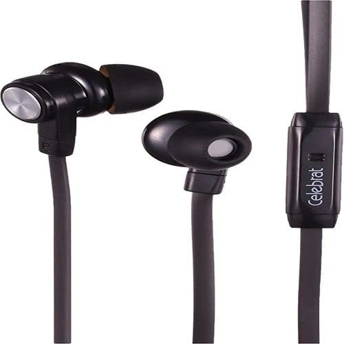 Set Of 2 Celebrat D9 Hifi Wired Earphone With Line Control And Microphone - Black