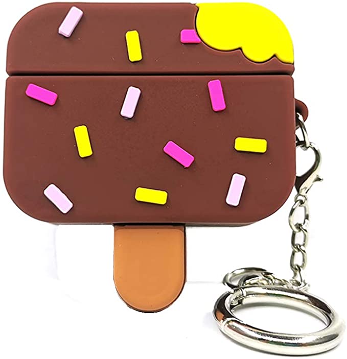 Airpods Pro Case,TXGOT 3D Cute Food Series Chocolate Sauce Popsicle Drink Cup Airpods Pro Case,Soft Silicone Skin Carabiner Protective Cover for Apple Airpods Pro Charging Case (Popsicle)