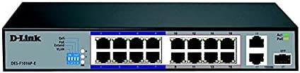 D-Link DES-F1016P-E 16-Port 10/100 Long Range PoE Surveillance Switch