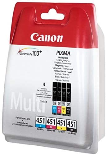 canon ink 4 color 451 for ip7240-ix6840-mg5640