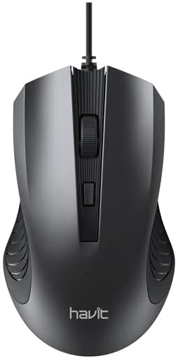 HV-MS752 1200 DPI, 4 Keys, Wired Mouse, Black+Grey