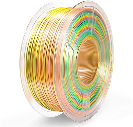 3d Printing Filament PLA Silk Filament Blue And Yellow 1.75mm 1KG For 3D Printer Filament Printing Materials For 3D Printing (Color : Silk Rainbow02)