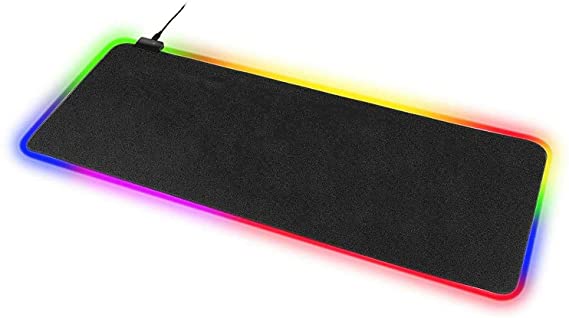 JUST STAR RGB large mouse pad, gaming mouse pad waterproof, non-slip, easy to clean 300 * 800 * 4mm