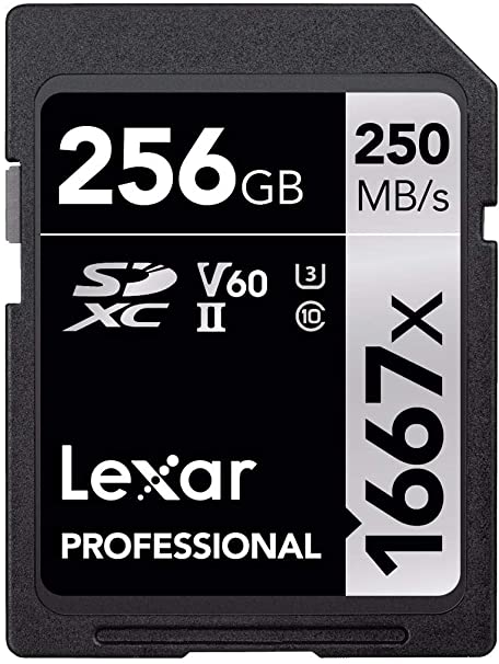 Lexar Professional 1667x SDXC UHS-II Memory Card 250MBPS, 256GB Capacity