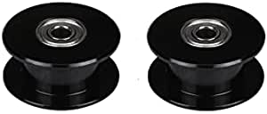 2pcs 20 teeth idler pulley aluminum black no teeth bore 3mm for 2GT Timing Belt width 6mm 3d printer part