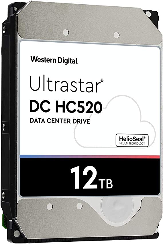 Western Digital 12TB Ultrastar DC HC520 SATA HDD - 7200 RPM Class, SATA 6 Gb/s, 256MB Cache, 3.5" - HUH721212ALE604