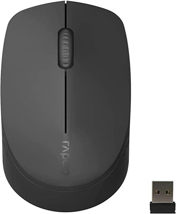 RAPOO Multi-Device Wireless Bluetooth Mouse, Connect Up to 3 Devices, Noiseless Ergonomic Design Comfortable Use, 9 Month Long Battery Life, for Computer Laptop MacBook Tablets Phones, Black