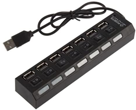 Black,7 Port USB 2.0 HUB ON/OFF Sharing Switch For Laptop PCamazon13904