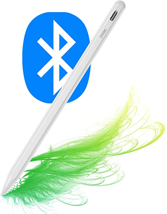 Uogic Stylus for iPad, Handy Bluetooth Shortcut, Battery Level Display, Tilt, Palm Rejection, Magnetic, Compatible with Apple iPad Pro 11/12.9" 2018-2021, iPad 6/7/8/9, iPad Mini 5/6,iPad Air 3/4