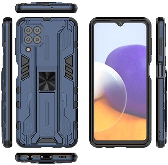 Samsung Galaxy M32 4G Iron Man Rugged Kickstand Shockproof Original Case from CompuMisr - Blue