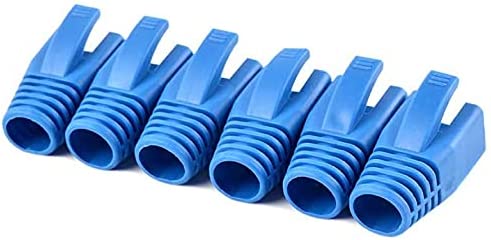 Divine Cat6 Cat6A Cat7 RJ45 Plug Connector Cover Modular Network Plug Connector Cap Cable Connector Boots 50 Pcs/Pack Blue