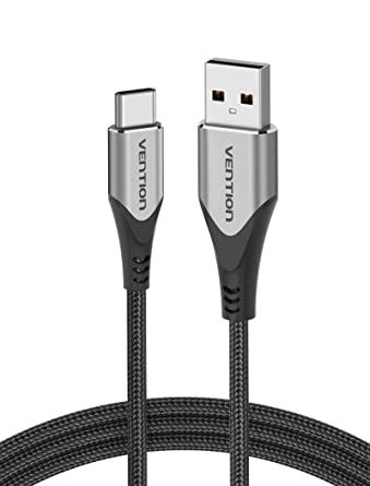 VENTION USB C Cable 3A Fast Charging 6.6FT(2M) Premium Nylon Braided USB A to USB Type C Charger Cable Compatible with All Current Available USB C Devices