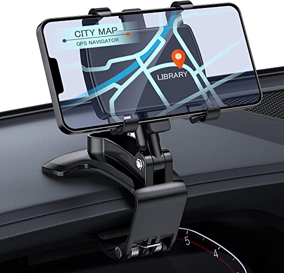 Car Phone Holder Mount Dashboard 360 Degree Rotation Cell Phone Holder for Car Clip Mount Phone Stand for 4 to 7 inch Smartphones