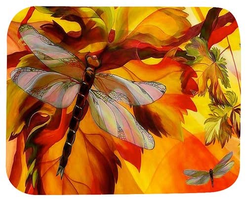 Dragon Fly Print 22 X 18 Cm Mouse Pad For Pc & Laptop, Multi Color