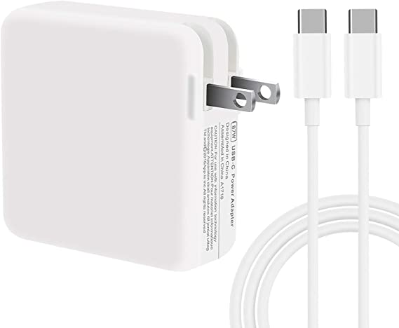 61W USB C Charger Power Adapter, Laptop Mac Book Pro Charger Compatible for Mac Pro 13/12 Inch, Mac Air 13 inch 2020/2019/2018, Including 6.6ft USB C Charging Cable(6.6ft/2m) C4