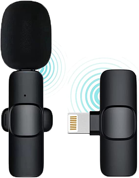 Bentifar Wireless Lavalier Microphone for iPhone iPad Mini Mic for YouTube Facebook Live Stream TikTok Vlog Zoom Video Recording - Noise Reduction/No APP & Bluetooth Needed (Black(Lightning))