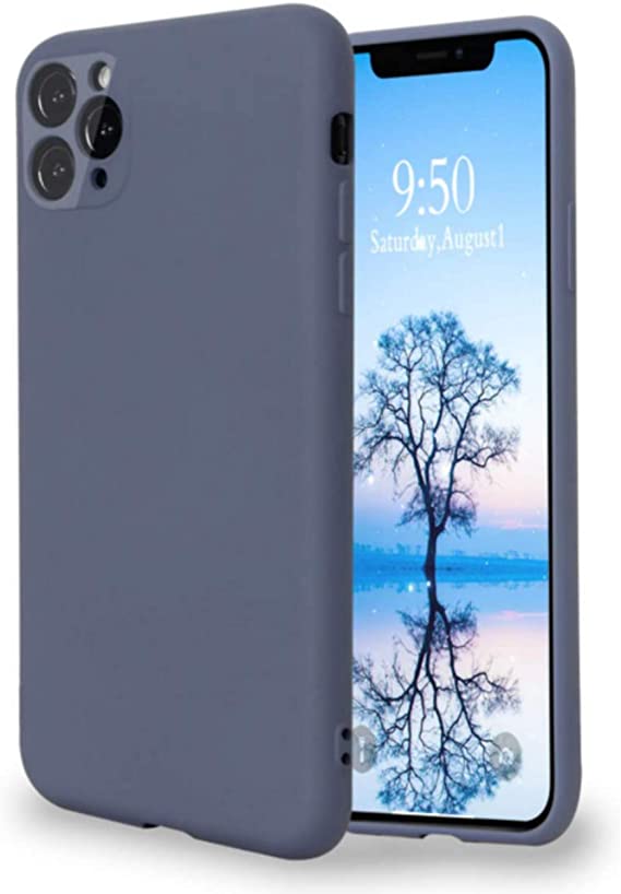 Horus Products Liquid Silicone Case Compatible with iPhone 11 Pro Max 6.5 inch, Full Body Protection Shockproof and Drop Protection Case, Cover for Each Camera Lens and Microfiber Lining (Lav. Gray)