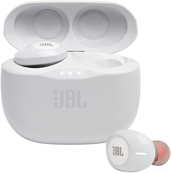 JBL Tune 125TWS True Wireless In-Ear Headphones - JBL Pure Bass Sound, 32H Battery, Bluetooth, Fast Pair, Comfortable, Wireless Calls, Music, Native Voice Assistant (White)