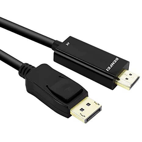 Displayport to HDMI Cable 4K, BENFEI 4K DP to HDMI 1.8 Meter Cable Gold-Plated Cord Compatible for Lenovo, Dell, HP, ASUS