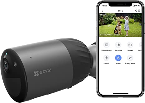 EZVIZ Elife 2K+ Security Camera, 270-Day Battery Life, No Base Station Required, Free 32 GB Storage, Colour Night Vision, Person Detection, Two-way Audio, Waterproof, Work with Solar Panel (BC1C 4MP)